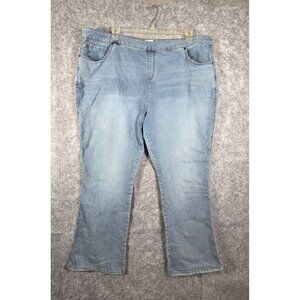 Pajama Jeans Women's Light Wash Bootcut  Jeans Blue  Pull on Drawstring Size 3X